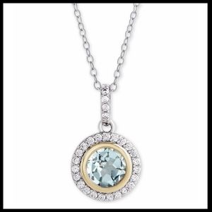 Blue Topaz & Cubic Zirconia 18" Pendant Necklace